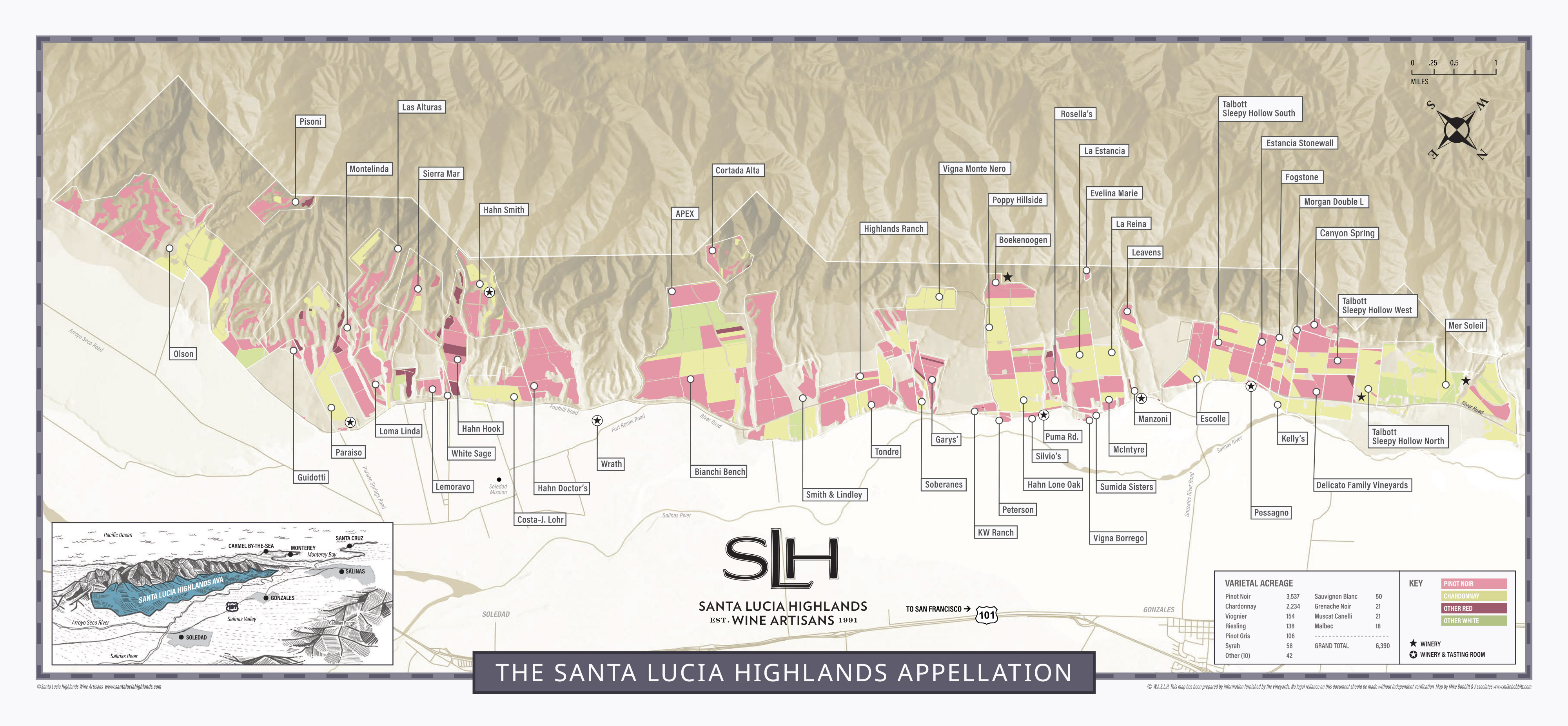Santa Lucia Highlands Map